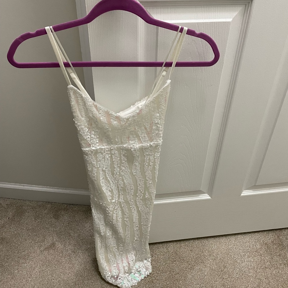 Guess White/Ivory Sequin Dress